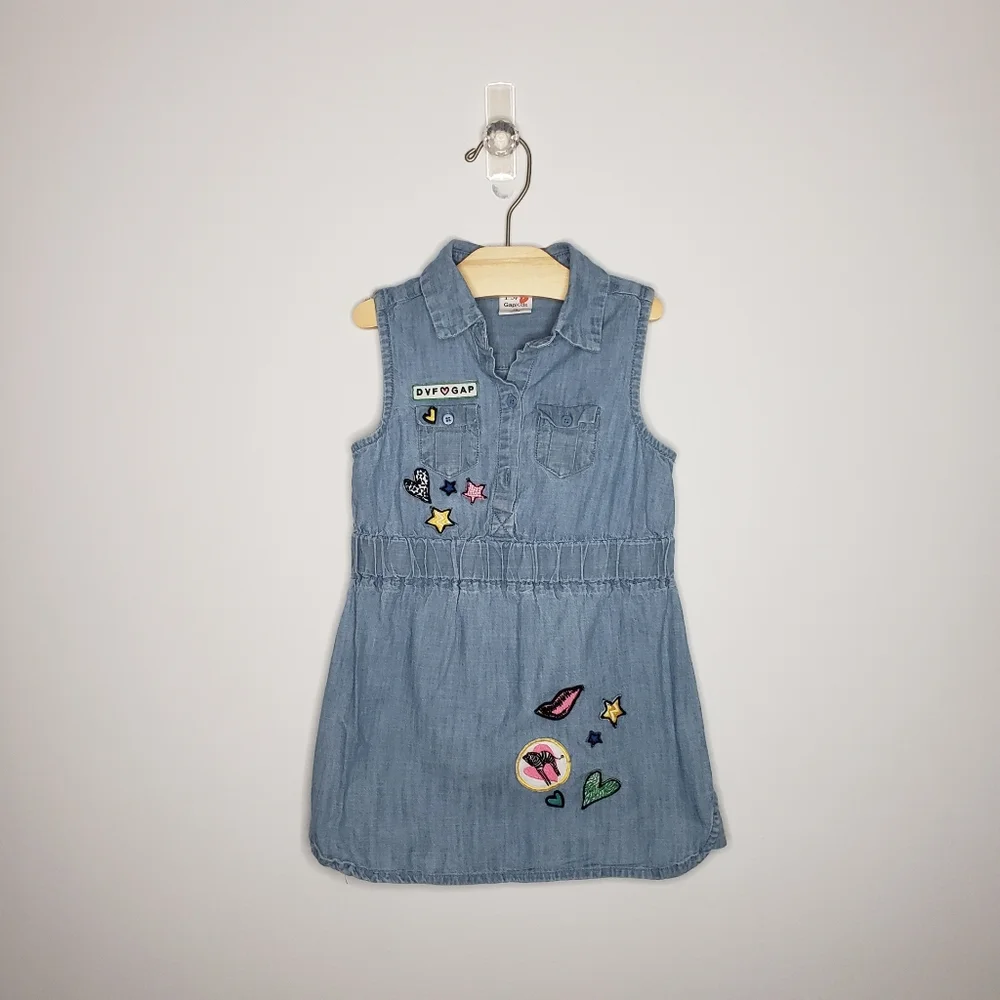 Diane Von Furstenberg DVF for Gap XS 4-5 Jean Safari Dress with Patches